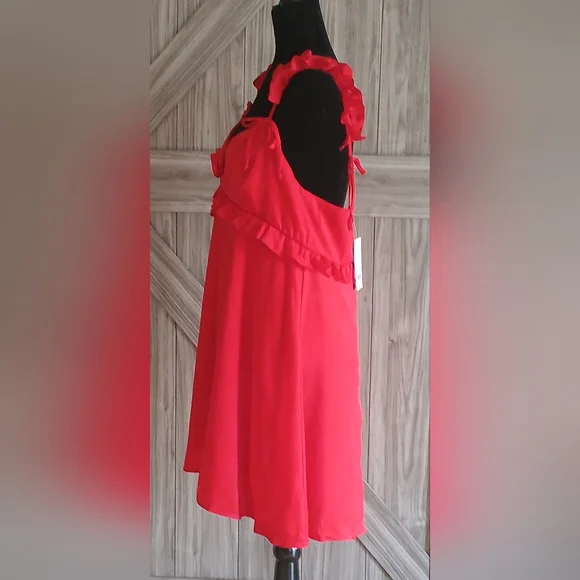 Wild Fable Red Dress with Rosette and Bow Accents - Picture 3 of 9